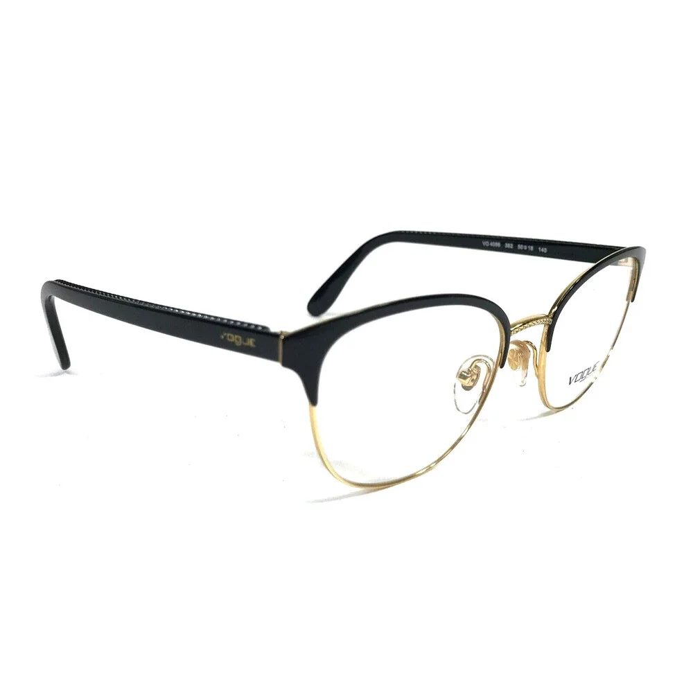 Vogue Eyeglasses Frames VO4088 352 Black Gold Cat Eye Full Rim 50-18-140